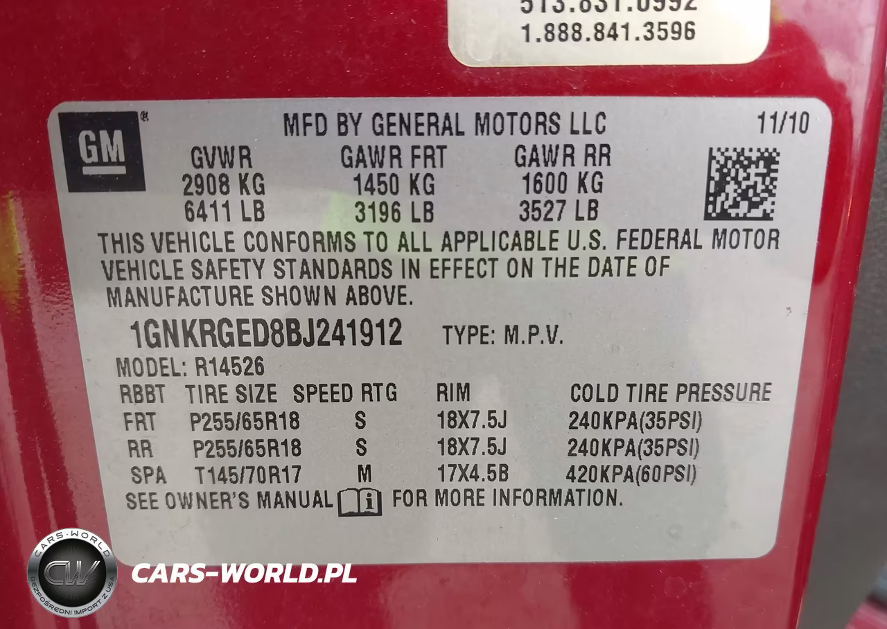 2011 Chevrolet Traverse 1Lt VIN:1GNKRGED8BJ241912 - 9
