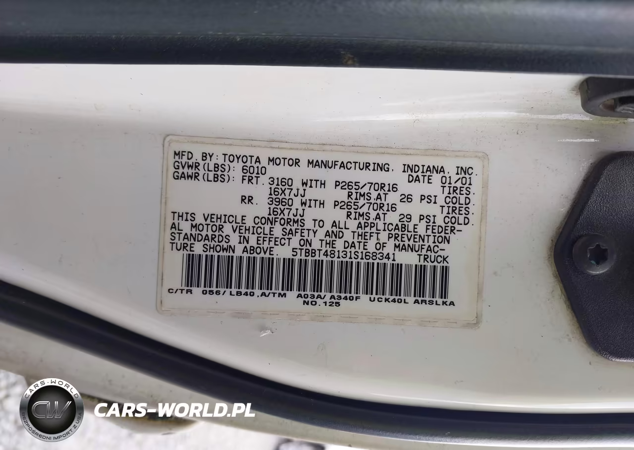 2001 Toyota Tundra Ltd V8 VIN:5TBBT48131S168341 - 9