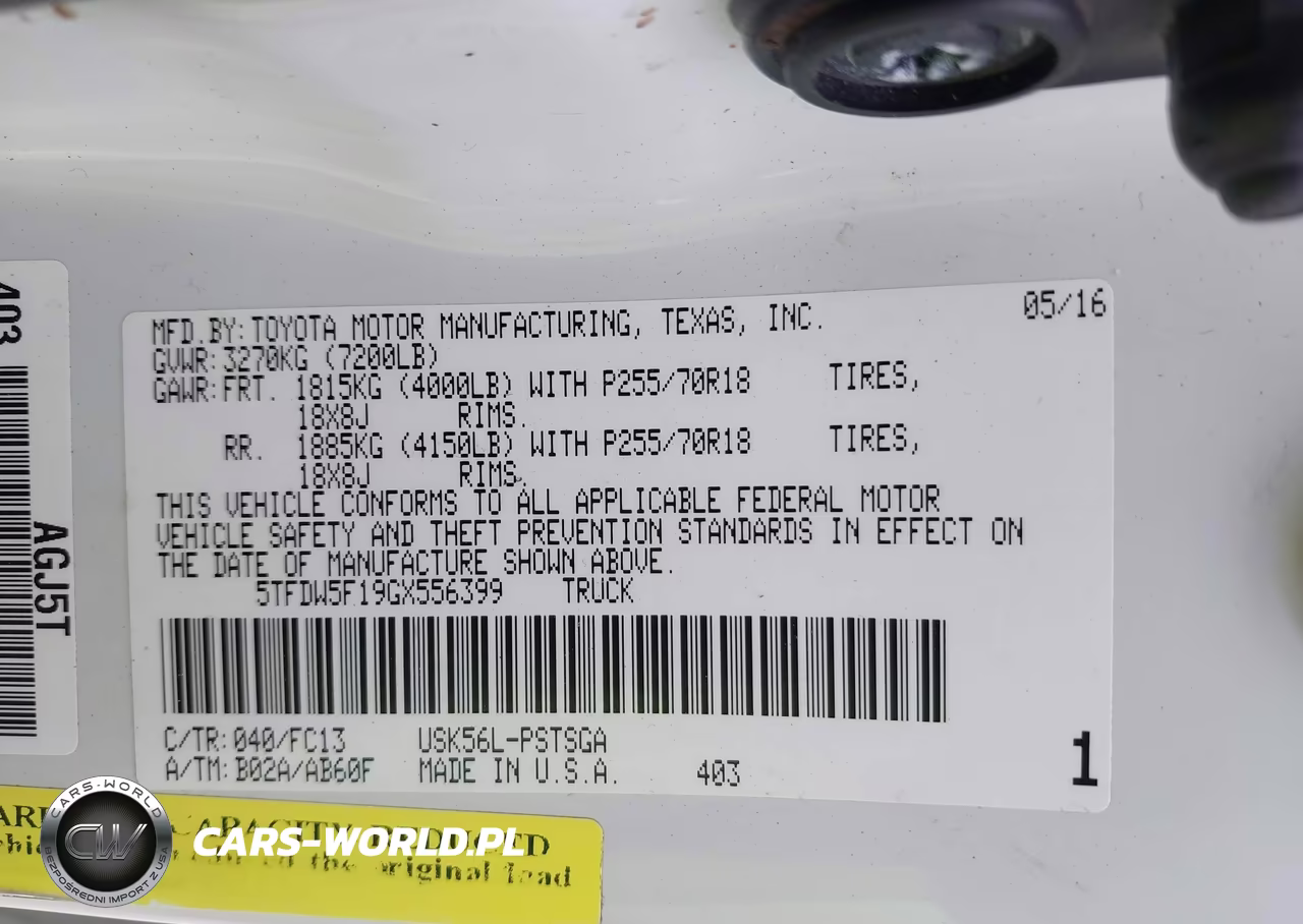 2016 Toyota Tundra Sr5 5.7L V8 VIN:5TFDW5F19GX556399 - 9