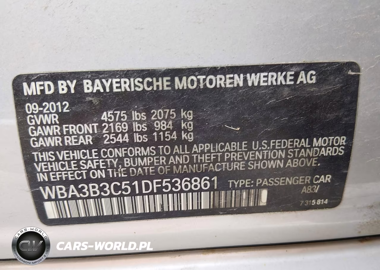 2013 BMW 328I xDrive VIN:WBA3B3C51DF536861 - 9