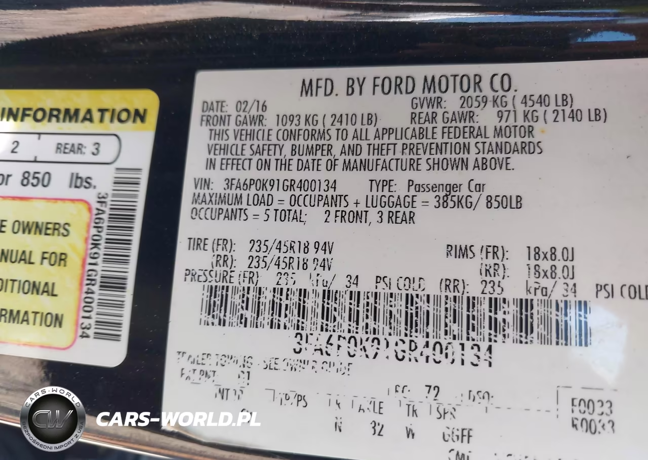 2016 Ford Fusion Titanium VIN:3FA6P0K91GR400134 - 9