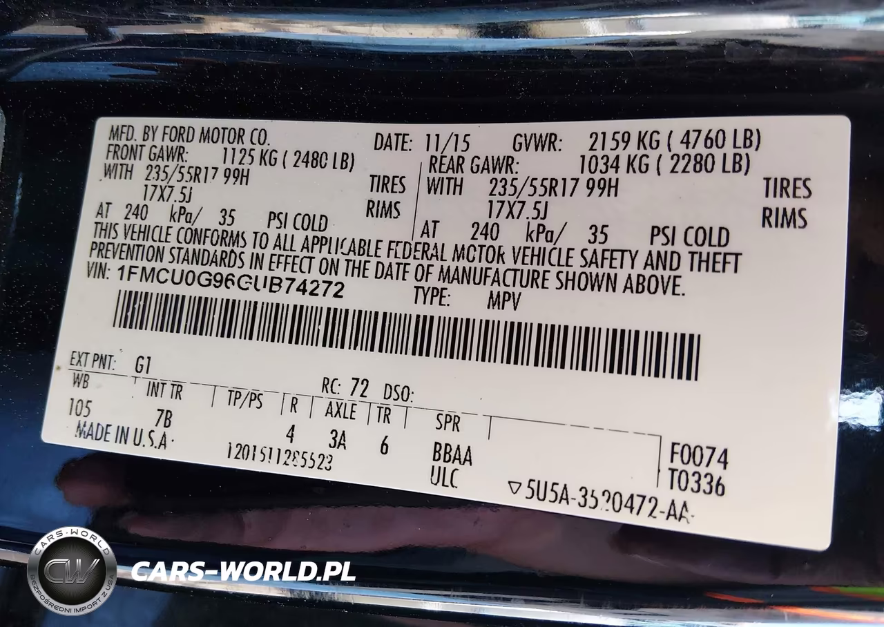 2016 Ford Escape Se VIN:1FMCU0G96GUB74272 - 9