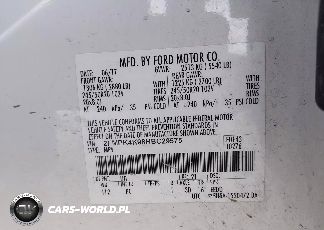 2017 Ford Edge Titanium VIN:2FMPK4K98HBC29575 - 9