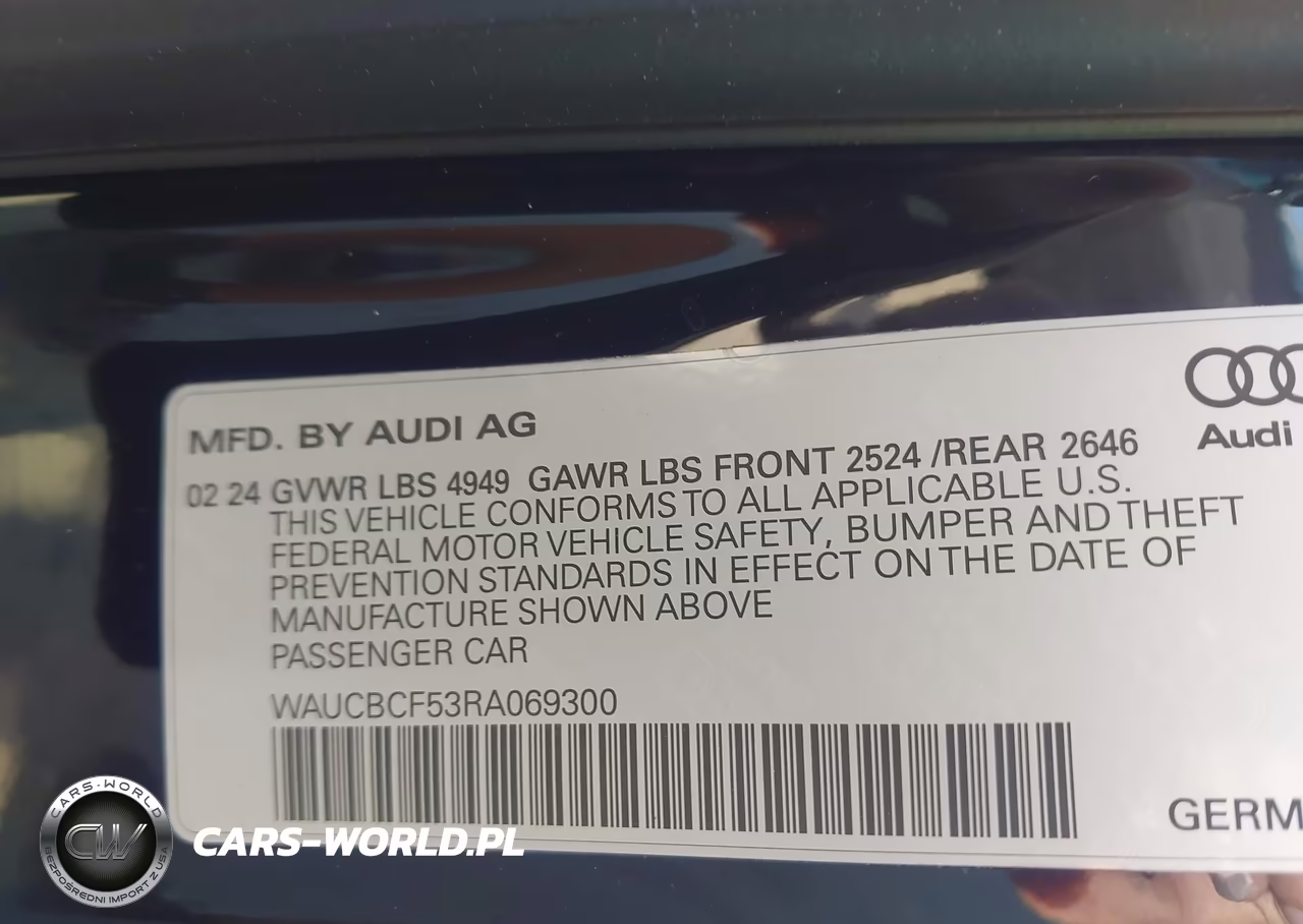 2024 Audi A5 Sportback Premium Plus 40 Tfsi Quattro S Tronic VIN:WAUCBCF53RA069300 - 8