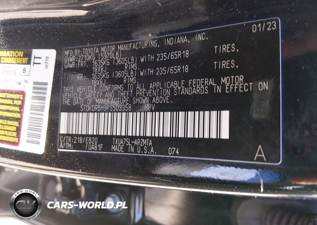 2023 Toyota Highlander Xle VIN:5TDKDRBH9PS503358 - 9