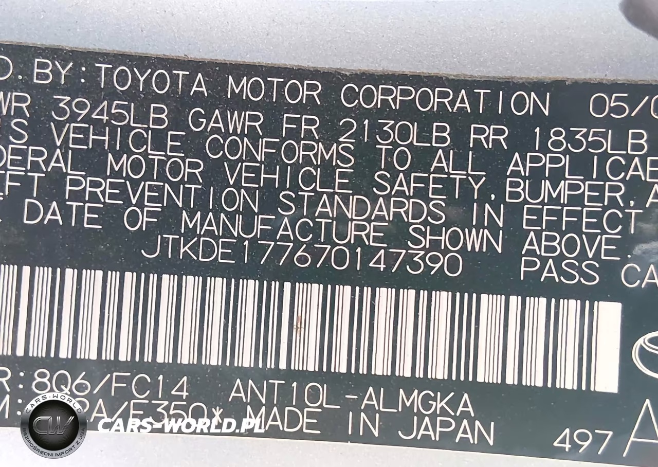 2007 Scion Tc VIN:JTKDE177670147390 - 9