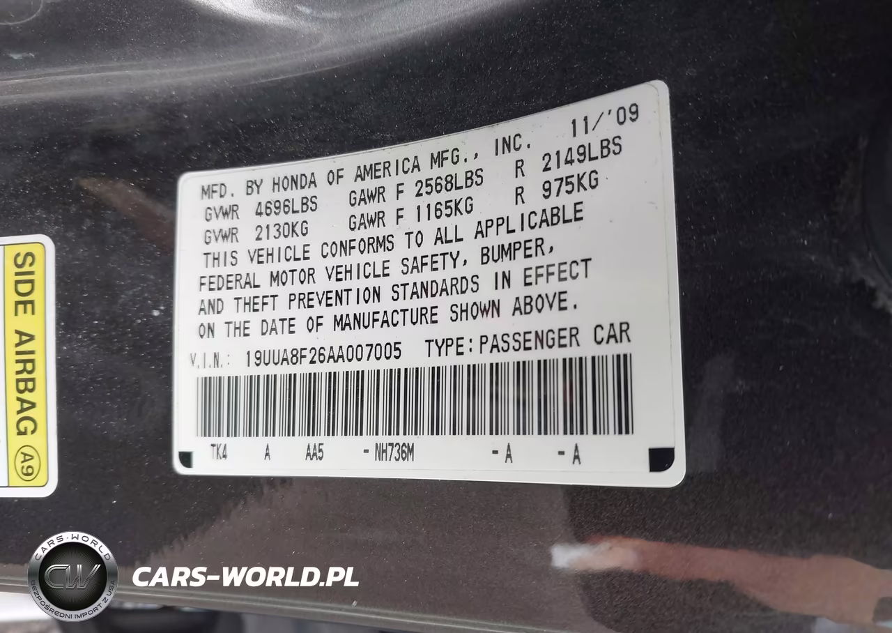 2010 Acura Tl 3.5 VIN:19UUA8F26AA007005 - 9