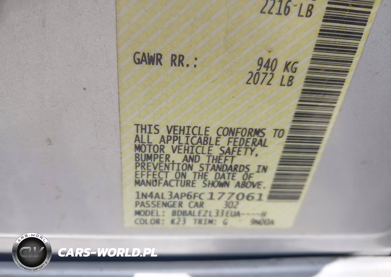 2015 Nissan Altima 2.5 S VIN:1N4AL3AP6FC177061 - 9
