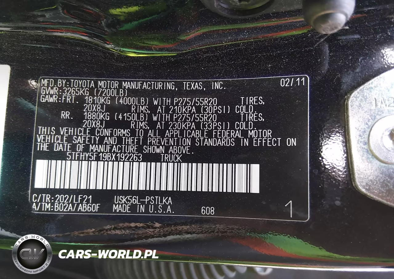 2011 Toyota Tundra Limited 5.7L V8 VIN:5TFHY5F19BX192263 - 9