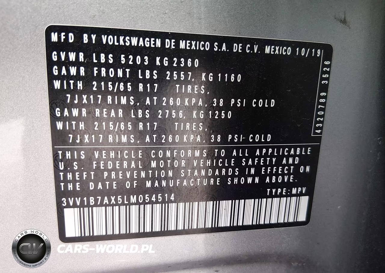2020 Volkswagen Tiguan 2.0T S VIN:3VV1B7AX5LM054514 - 9