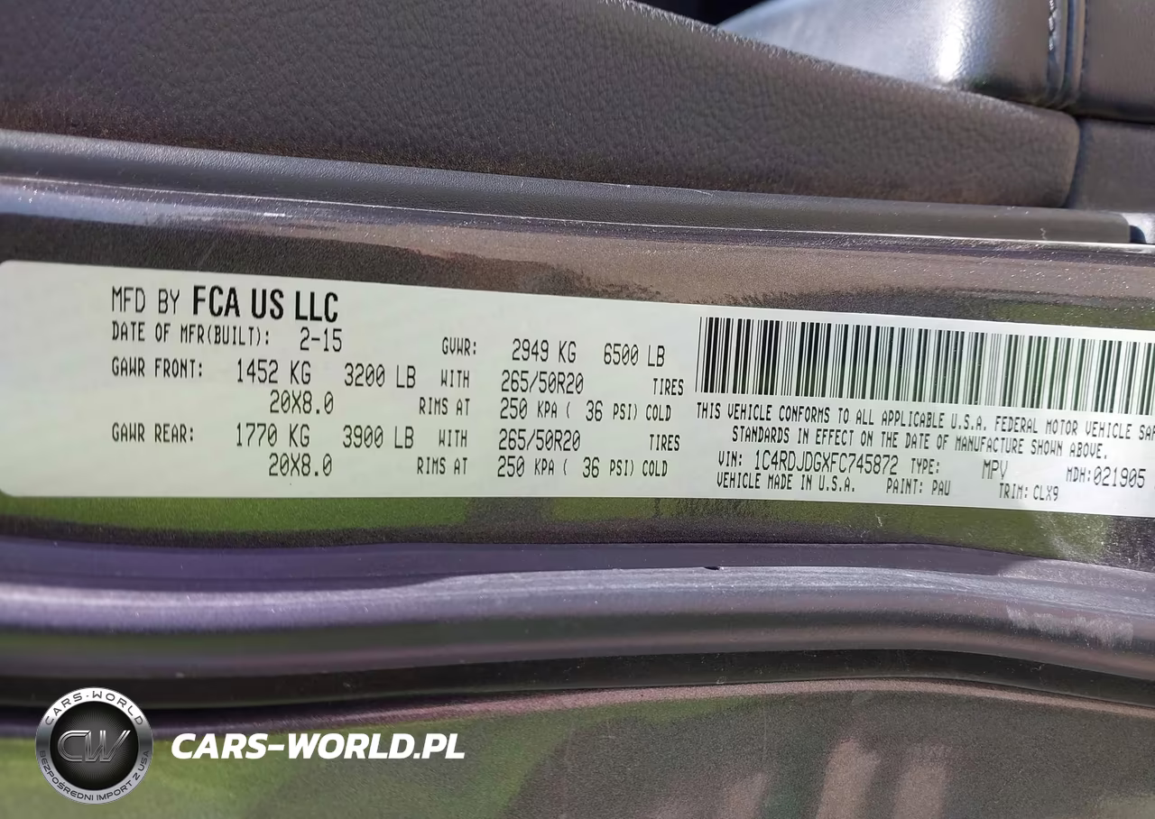 2015 Dodge Durango Limited VIN:1C4RDJDGXFC745872 - 9