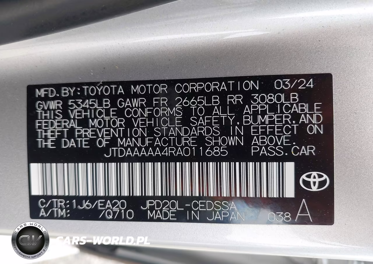 2024 Toyota Mirai Xle VIN:JTDAAAAA4RA011685 - 9