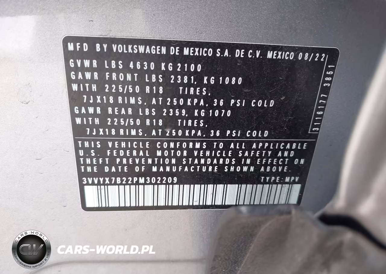 2023 Volkswagen Taos 1.5T Se VIN:3VVYX7B22PM302209 - 9