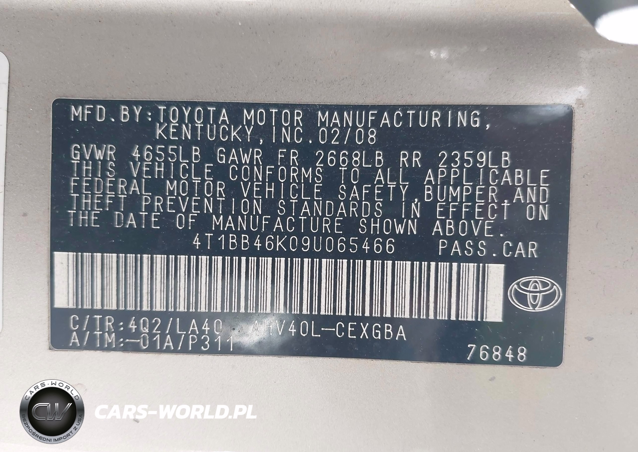 2009 Toyota Camry Hybrid VIN:4T1BB46K09U065466 - 9