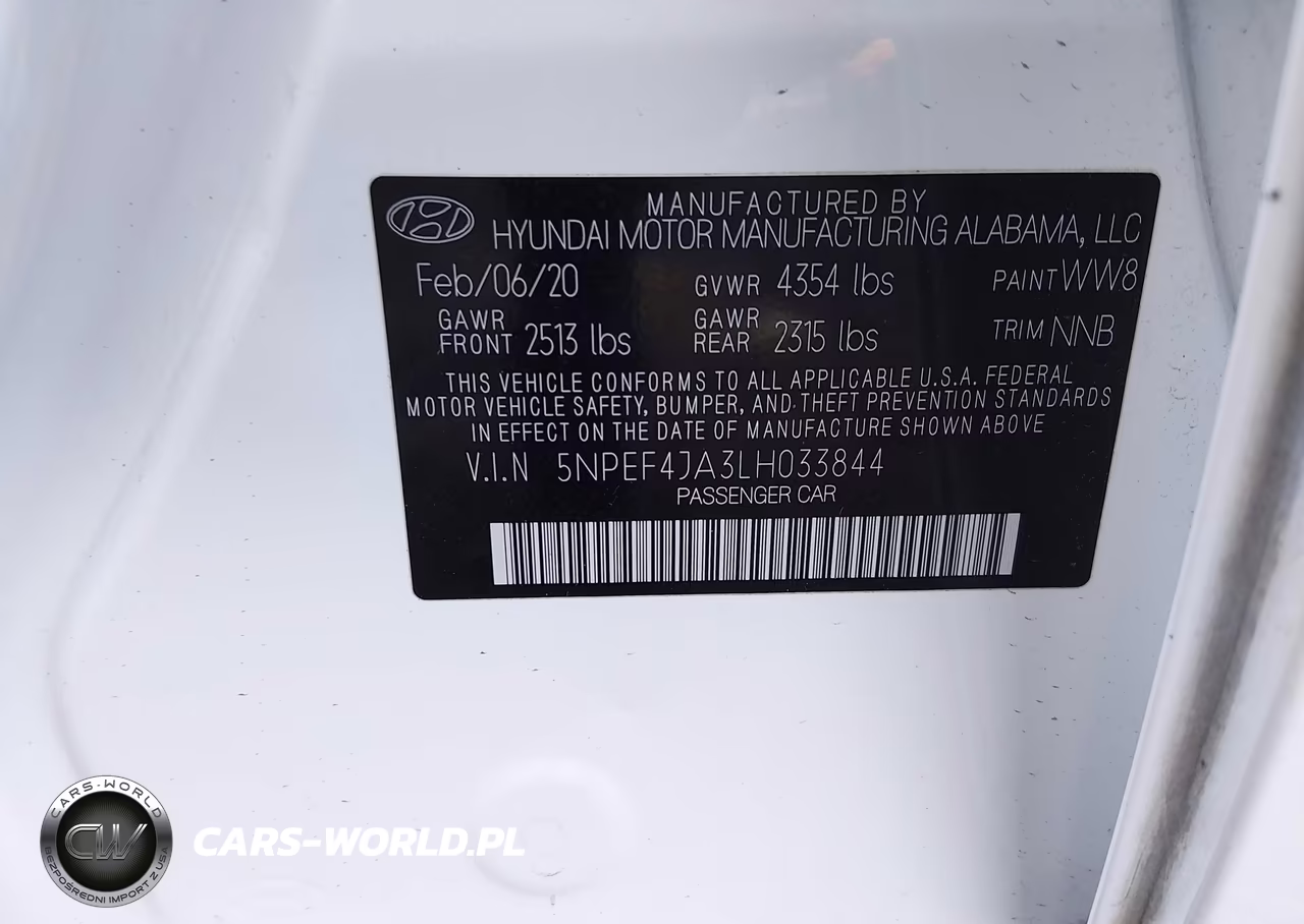 2020 Hyundai Sonata Sel VIN:5NPEF4JA3LH033844 - 9