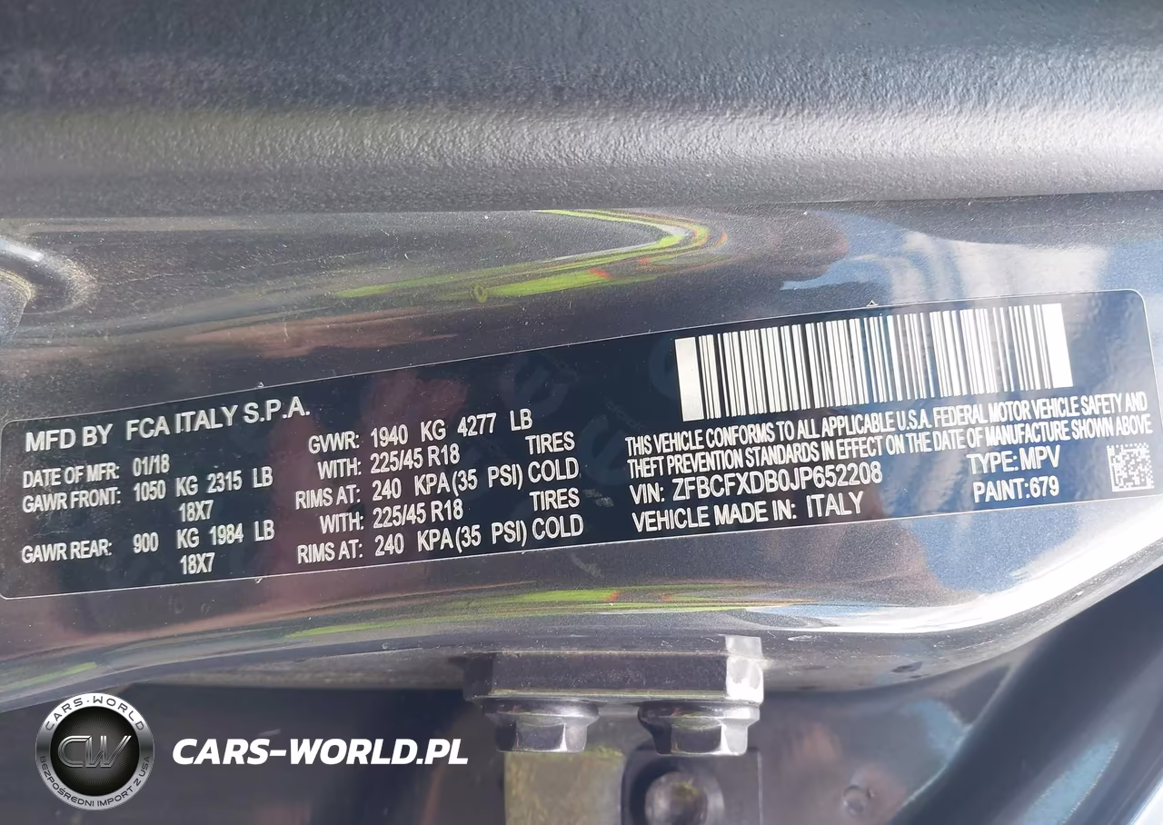 2018 Fiat 500X Lounge Fwd VIN:ZFBCFXDB0JP652208 - 9
