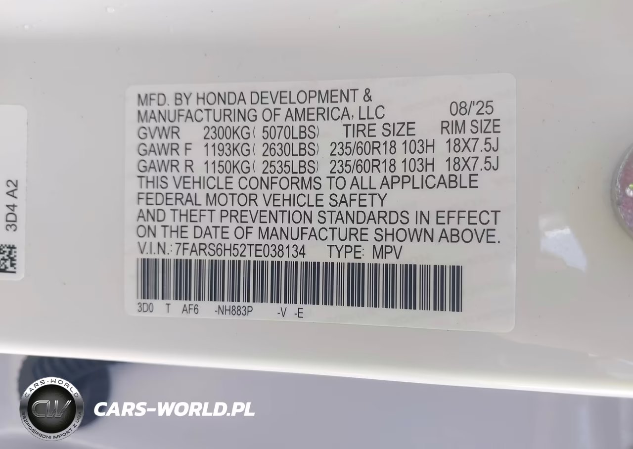 2026 Honda Cr-V Hybrid Awd Sport VIN:7FARS6H52TE038134 - 9