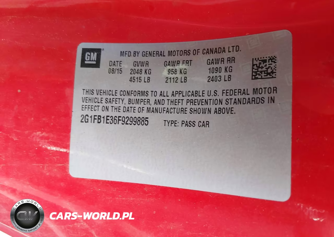 2015 Chevrolet Camaro 2Ls VIN:2G1FB1E36F9299885 - 9