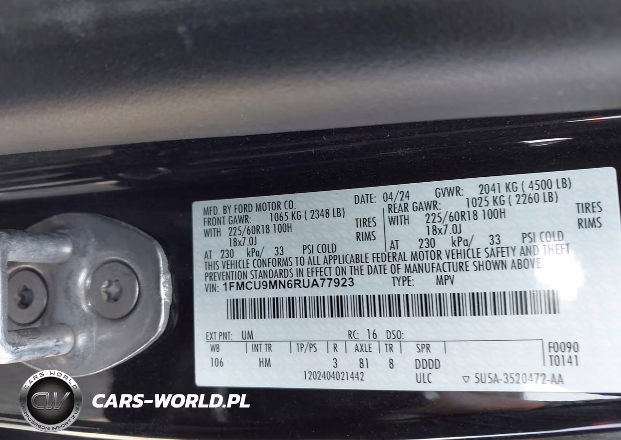 2024 Ford Escape St-Line VIN:1FMCU9MN6RUA77923 - 9