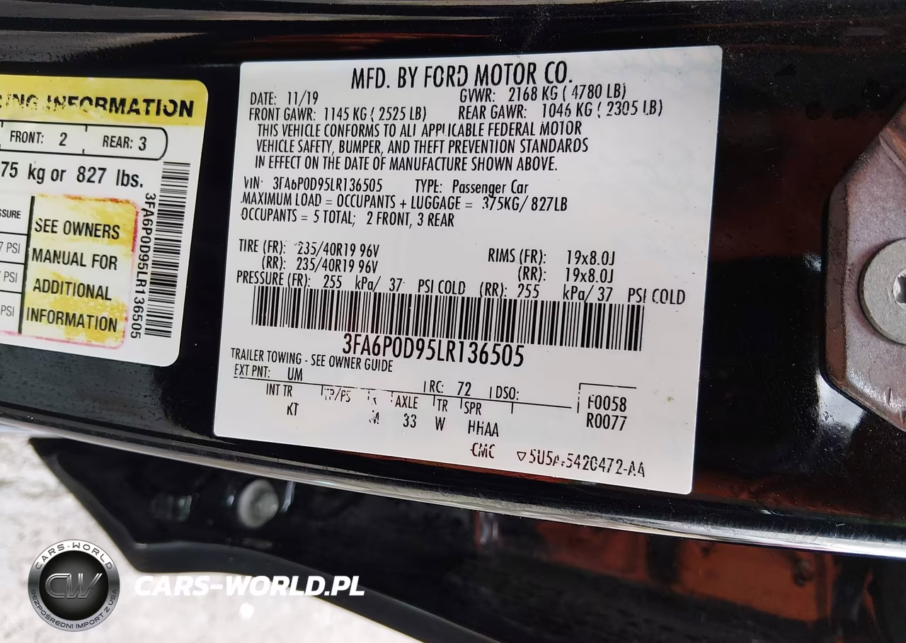 2020 Ford Fusion Titanium VIN:3FA6P0D95LR136505 - 9