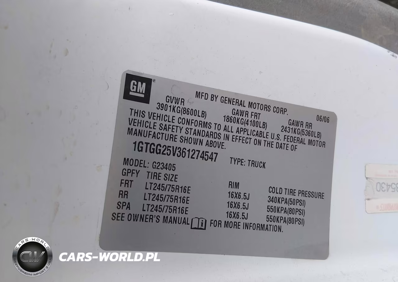 2006 GMC Savana Work Van VIN:1GTGG25V361274547 - 9