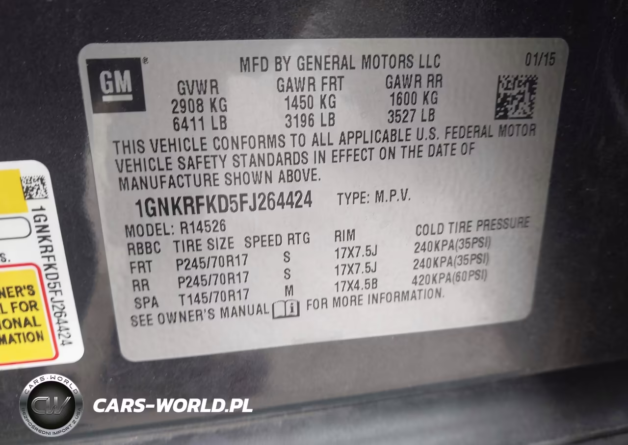 2015 Chevrolet Traverse Ls VIN:1GNKRFKD5FJ264424 - 9