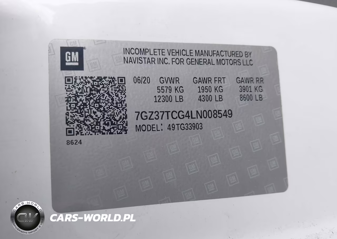 2020 GMC Savana Cutaway Work Van VIN:7GZ37TCG4LN008549 - 9