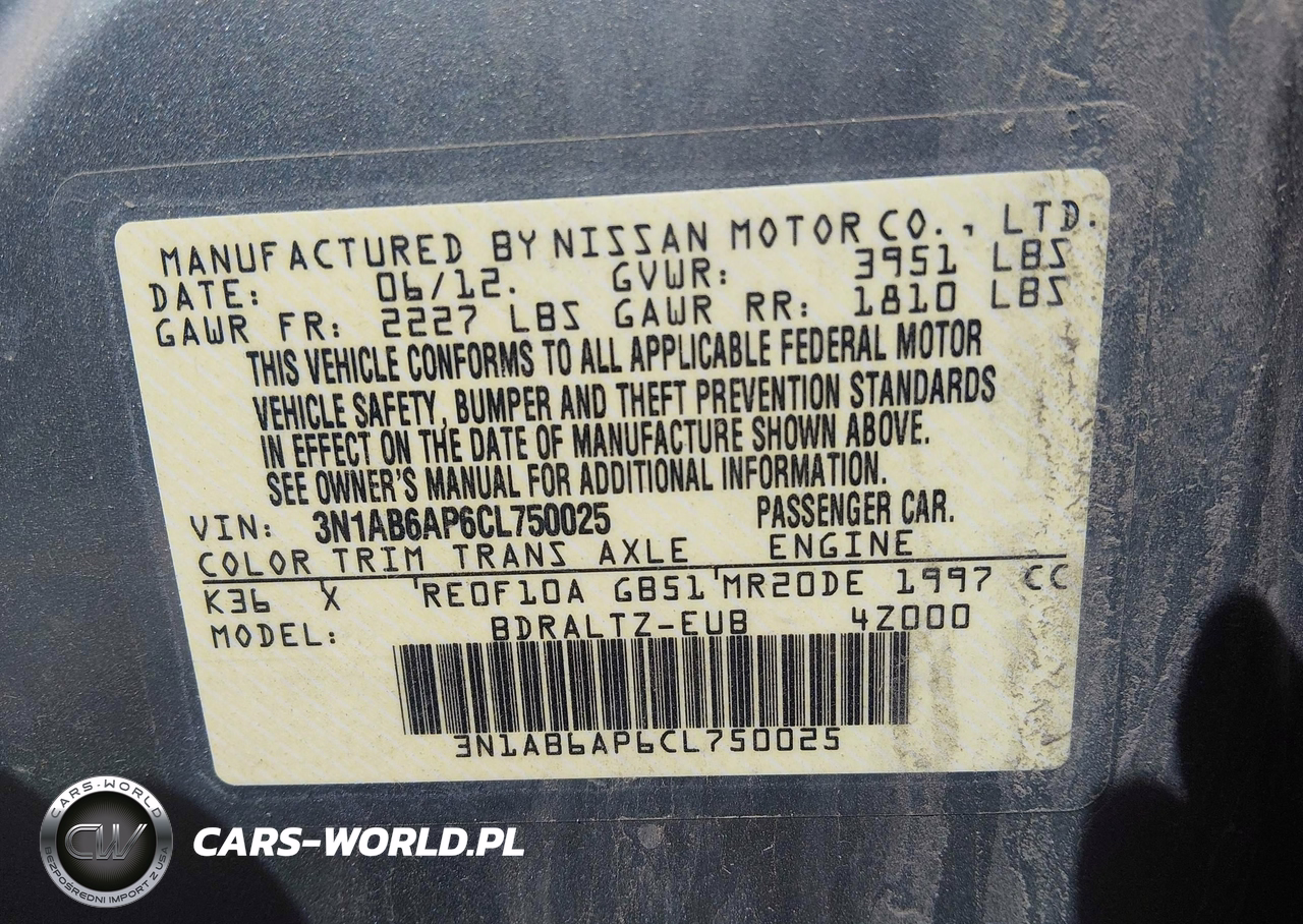 2012 Nissan Sentra 2.0 S VIN:3N1AB6AP6CL750025 - 9