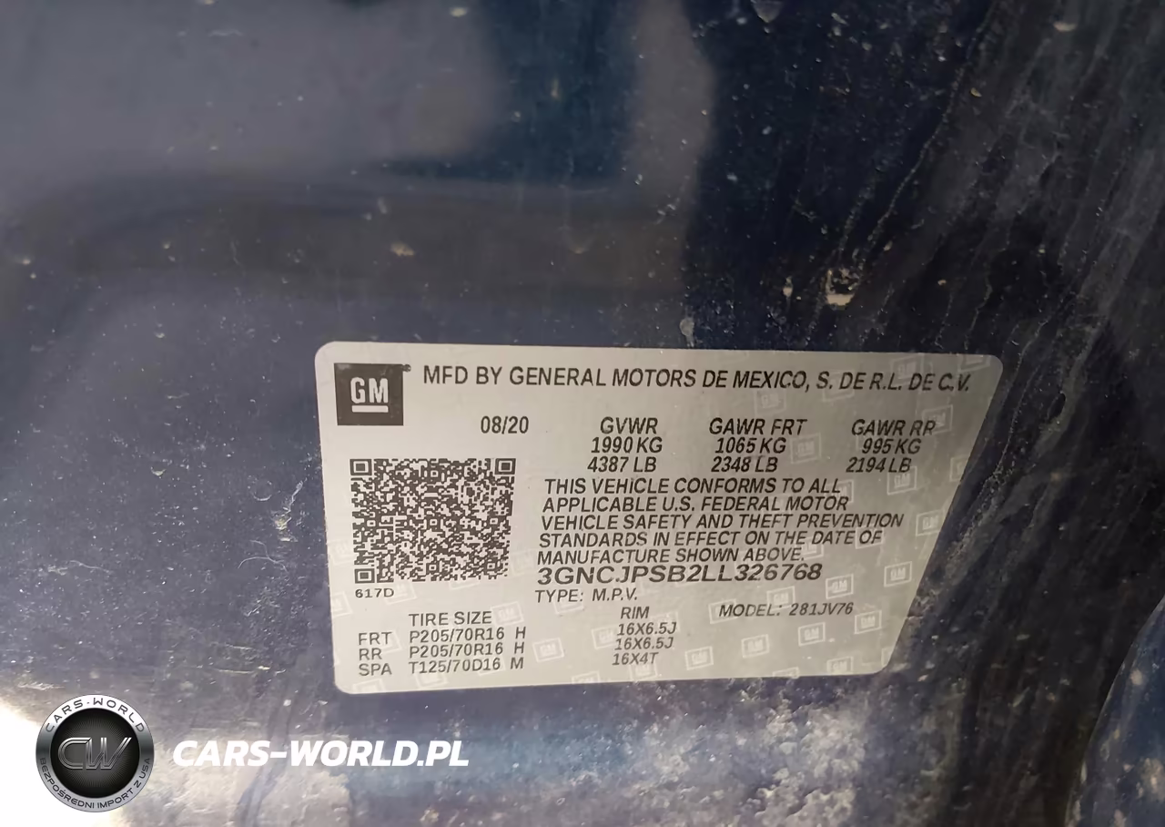 2020 Chevrolet Trax Awd Lt VIN:3GNCJPSB2LL326768 - 9