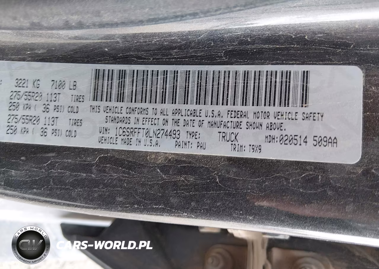 2020 Ram 1500 Big Horn 4X4 5'7 Box VIN:1C6SRFFT0LN274493 - 9