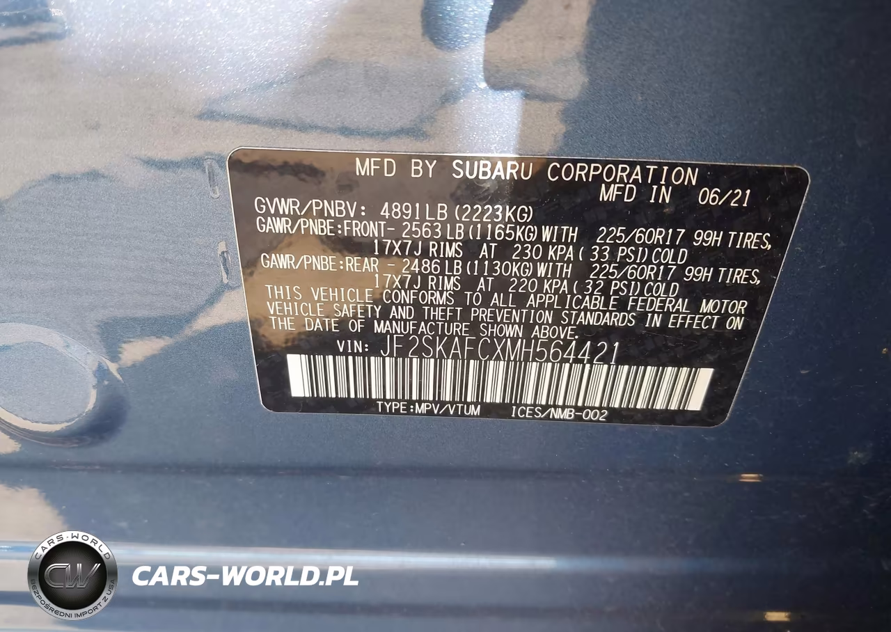 2021 Subaru Forester Premium VIN:JF2SKAFCXMH564421 - 9