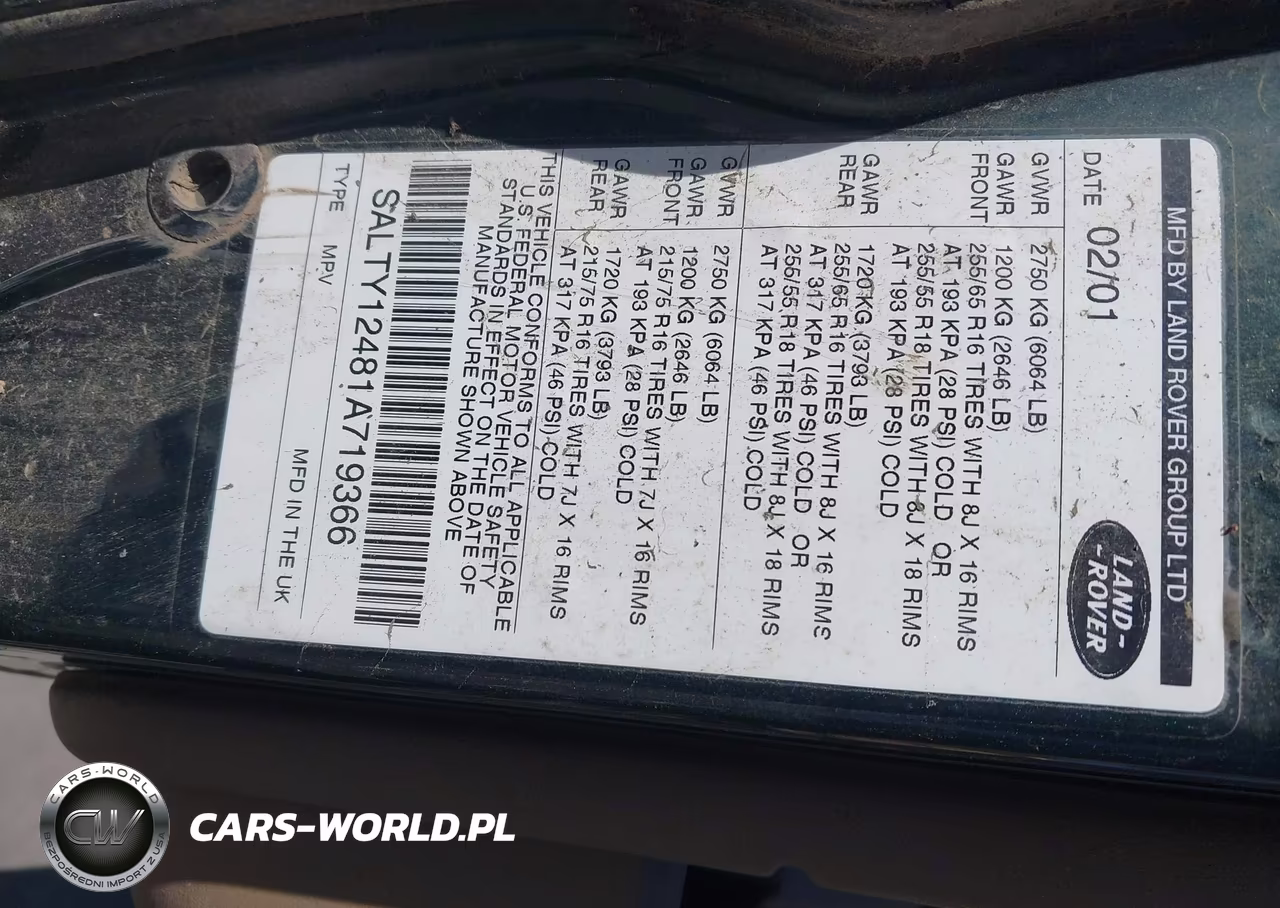 2001 Land Rover Discovery Series Ii VIN:SALTY12481A719366 - 9
