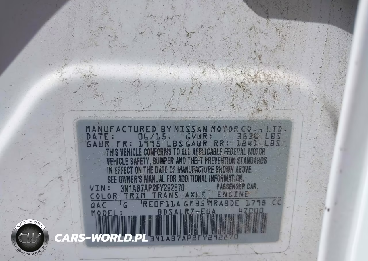 2015 Nissan Sentra Sr VIN:3N1AB7AP2FY292870 - 9