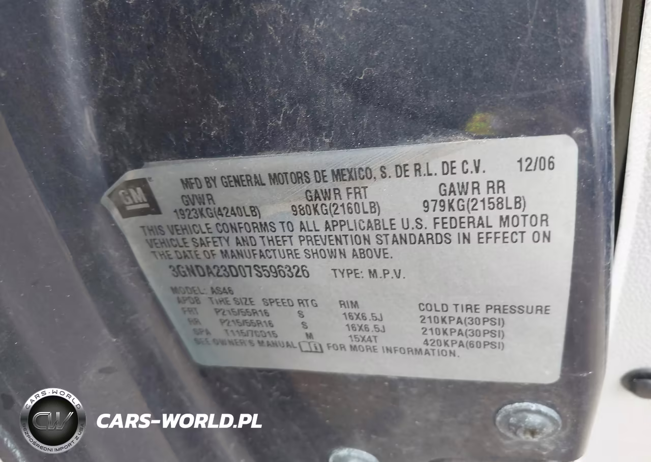 2007 Chevrolet Hhr Lt VIN:3GNDA23D07S596326 - 9
