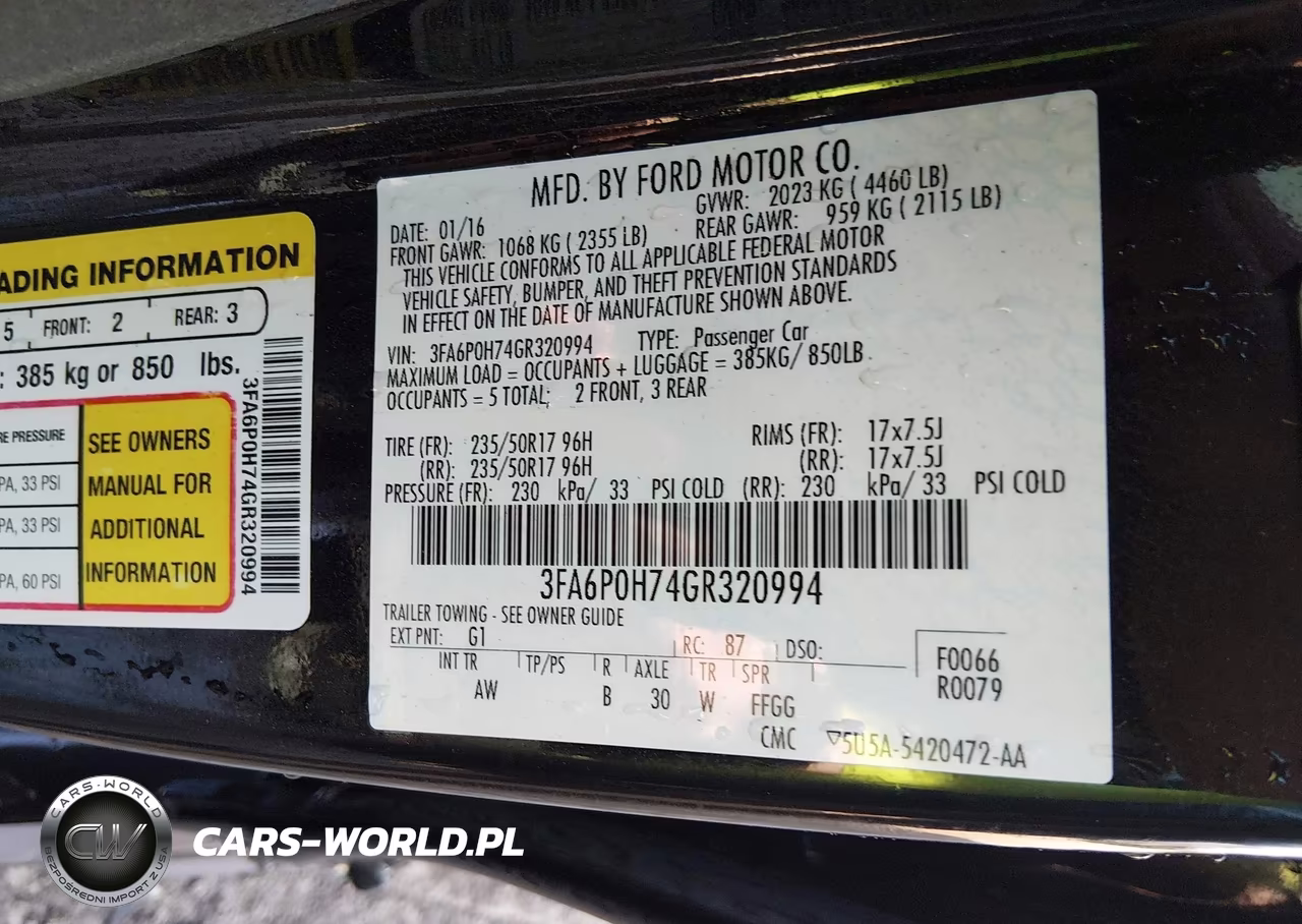 2016 Ford Fusion Se VIN:3FA6P0H74GR320994 - 9