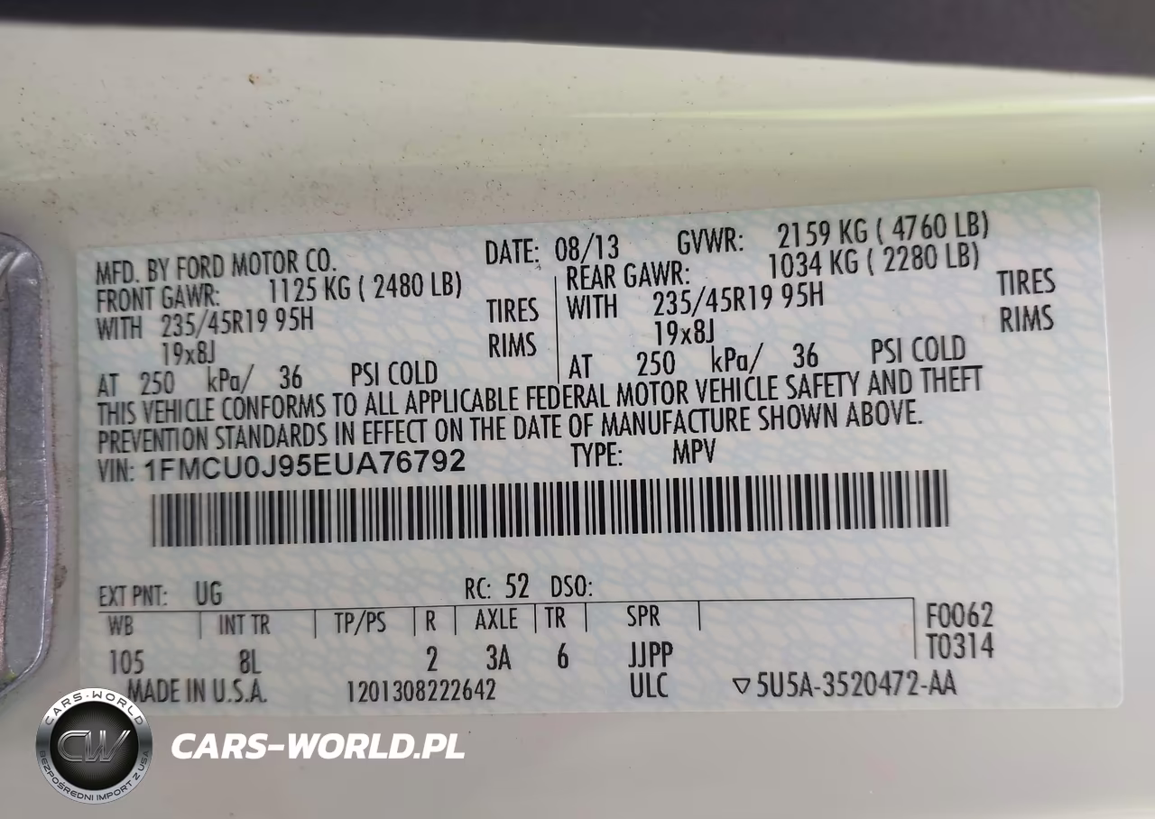 2014 Ford Escape Titanium VIN:1FMCU0J95EUA76792 - 9