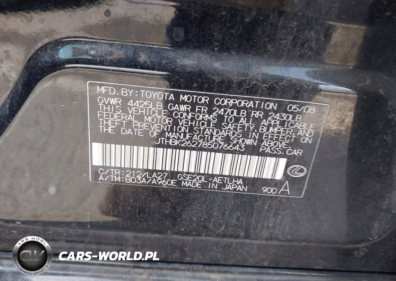 2008 Lexus Is 250 VIN:JTHBK262785076643 - 9