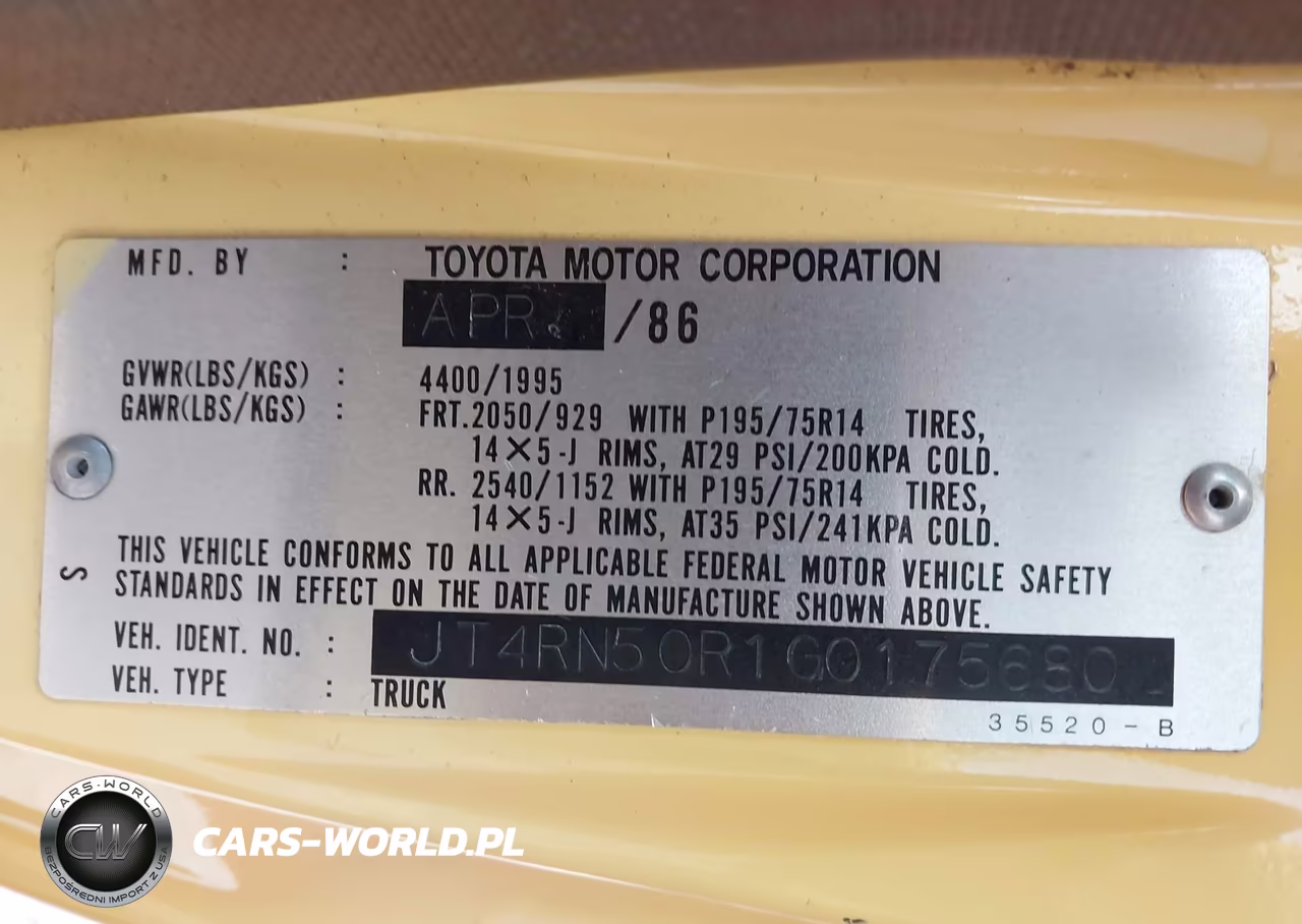 1986 Toyota Pickup 1-2 Ton Rn50 VIN:JT4RN50R1G0175680 - 9