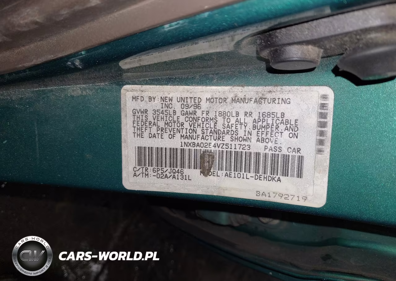1997 Toyota Corolla Std VIN:1NXBA02E4VZ511723 - 9