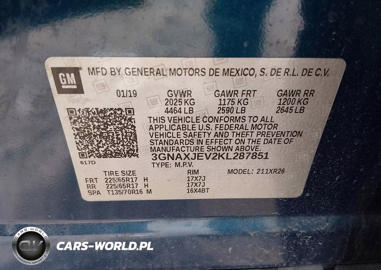 2019 Chevrolet Equinox Lt VIN:3GNAXJEV2KL287851 - 9