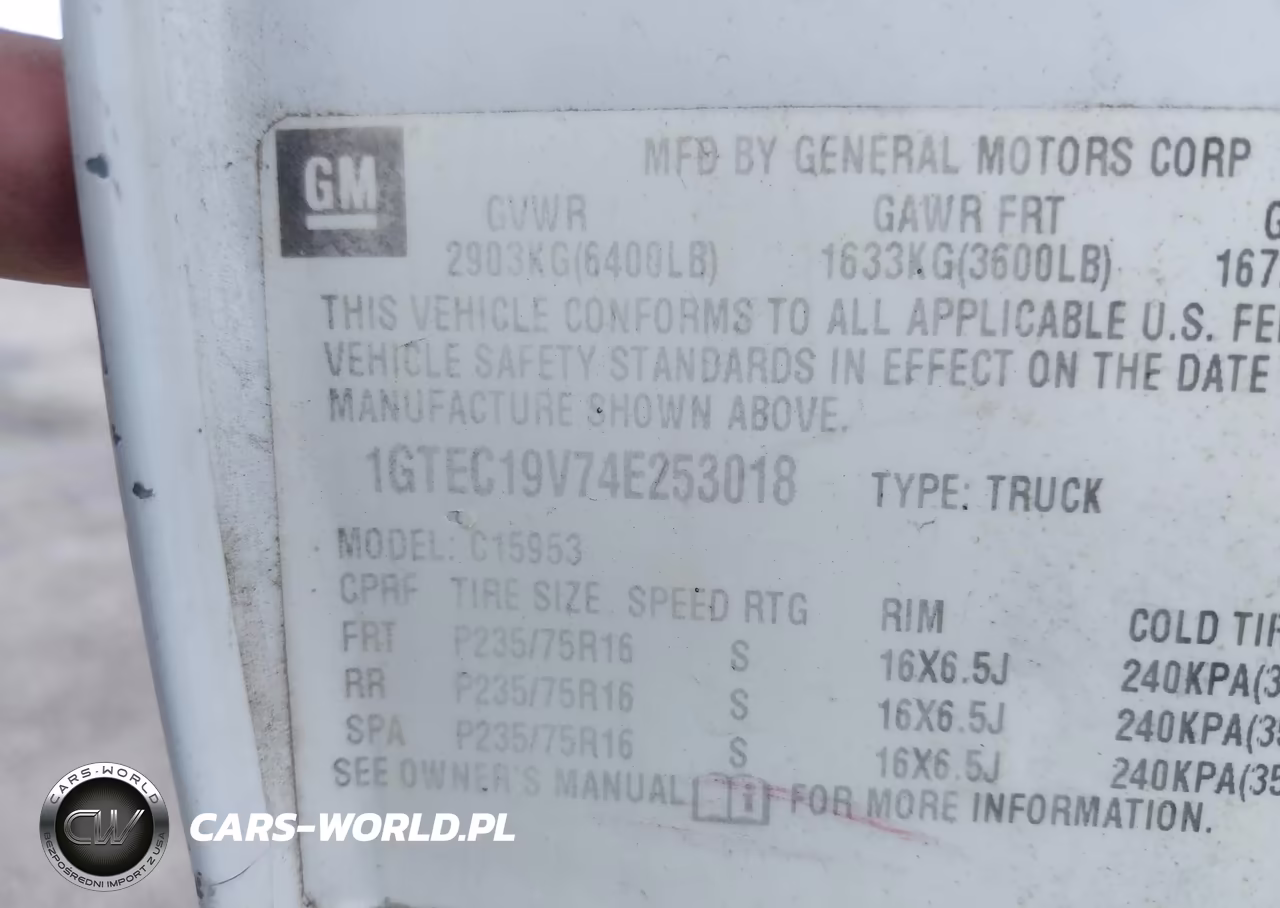 2004 GMC Sierra 1500 Work Truck VIN:1GTEC19V74E253018 - 9