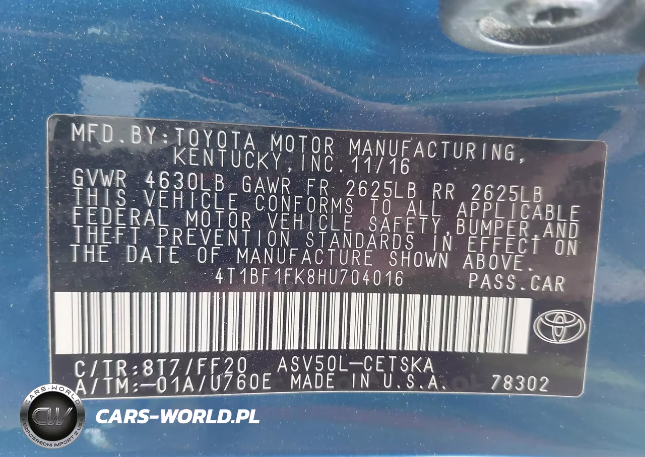 2017 Toyota Camry Se VIN:4T1BF1FK8HU704016 - 9