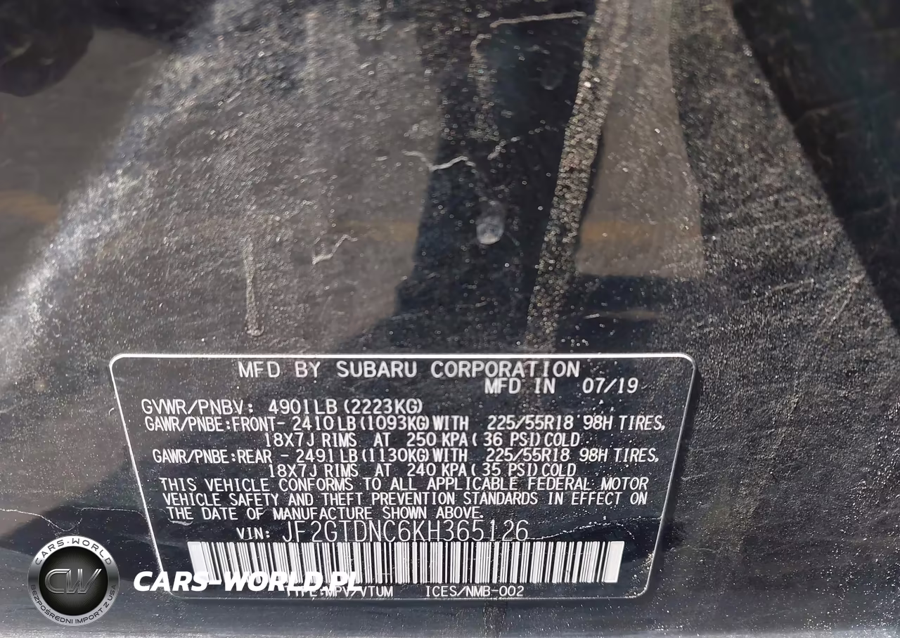 2019 Subaru Crosstrek Hybrid VIN:JF2GTDNC6KH365126 - 9