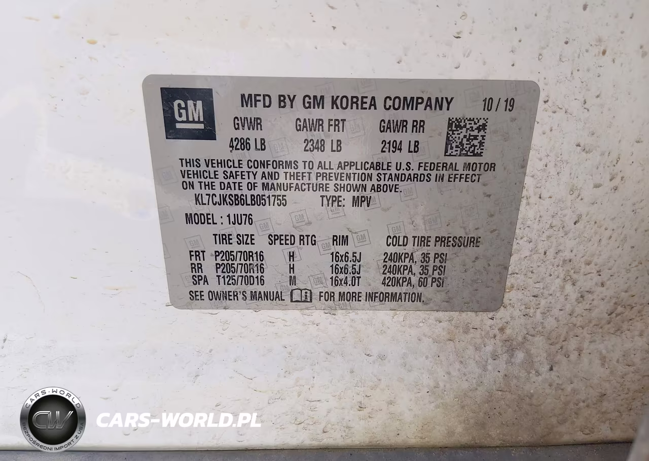 2020 Chevrolet Trax Fwd Ls VIN:KL7CJKSB6LB051755 - 9