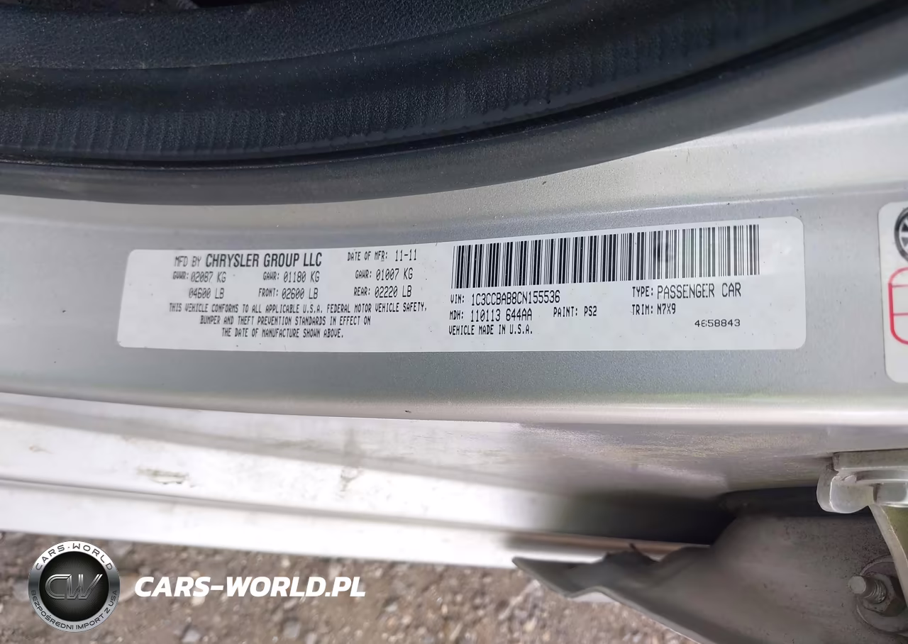 2012 Chrysler 200 Lx VIN:1C3CCBAB8CN155536 - 9