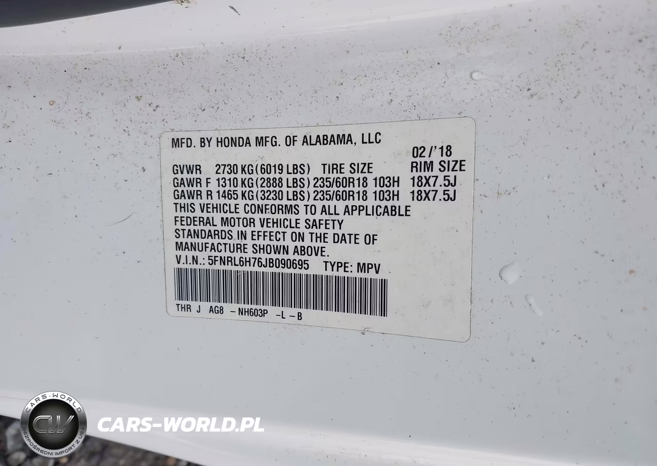 2018 Honda Odyssey Ex-L VIN:5FNRL6H76JB090695 - 9