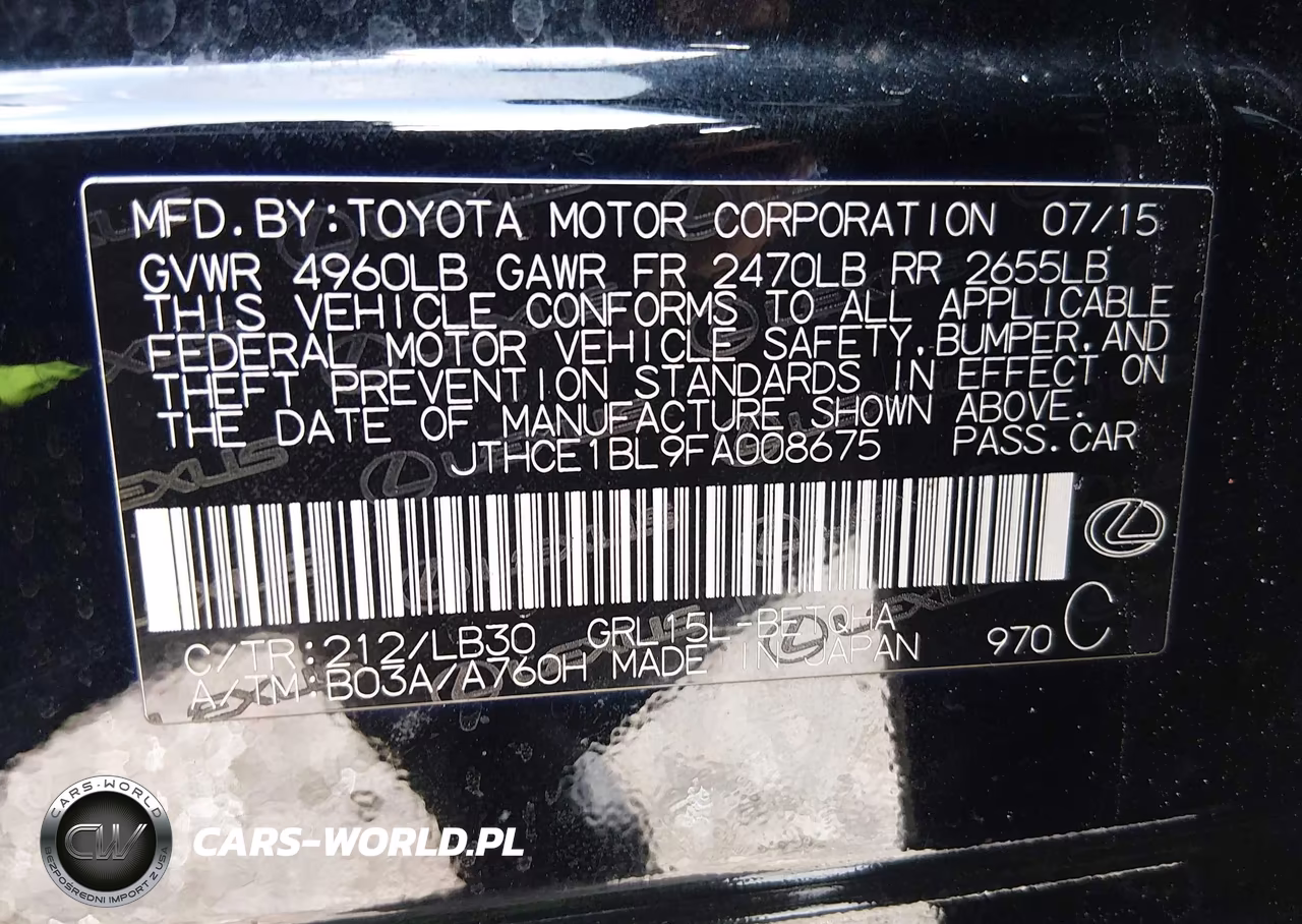 2015 Lexus Gs 350 VIN:JTHCE1BL9FA008675 - 9