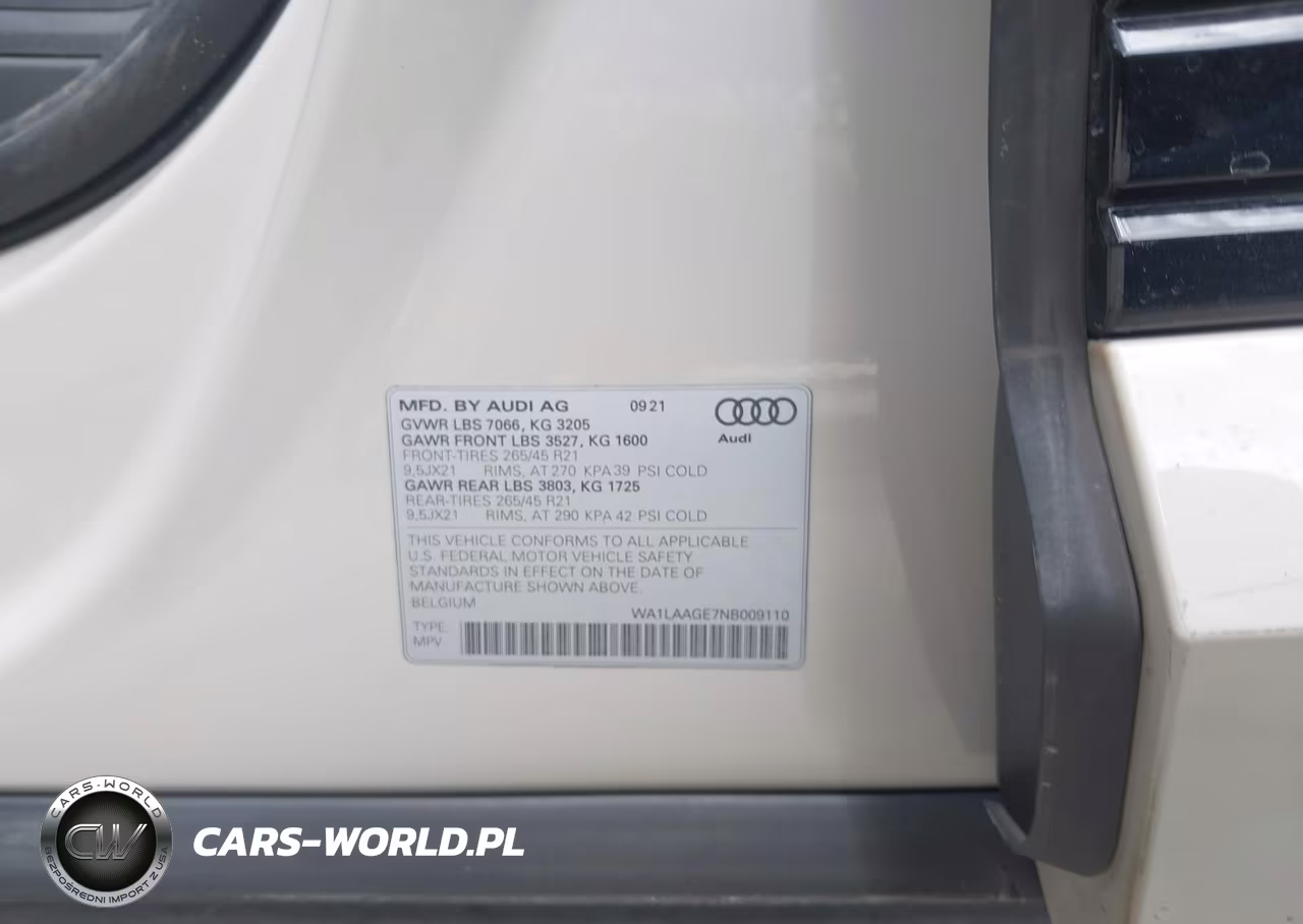 2022 Audi E-Tron Premium Plus Quattro VIN:WA1LAAGE7NB009110 - 9