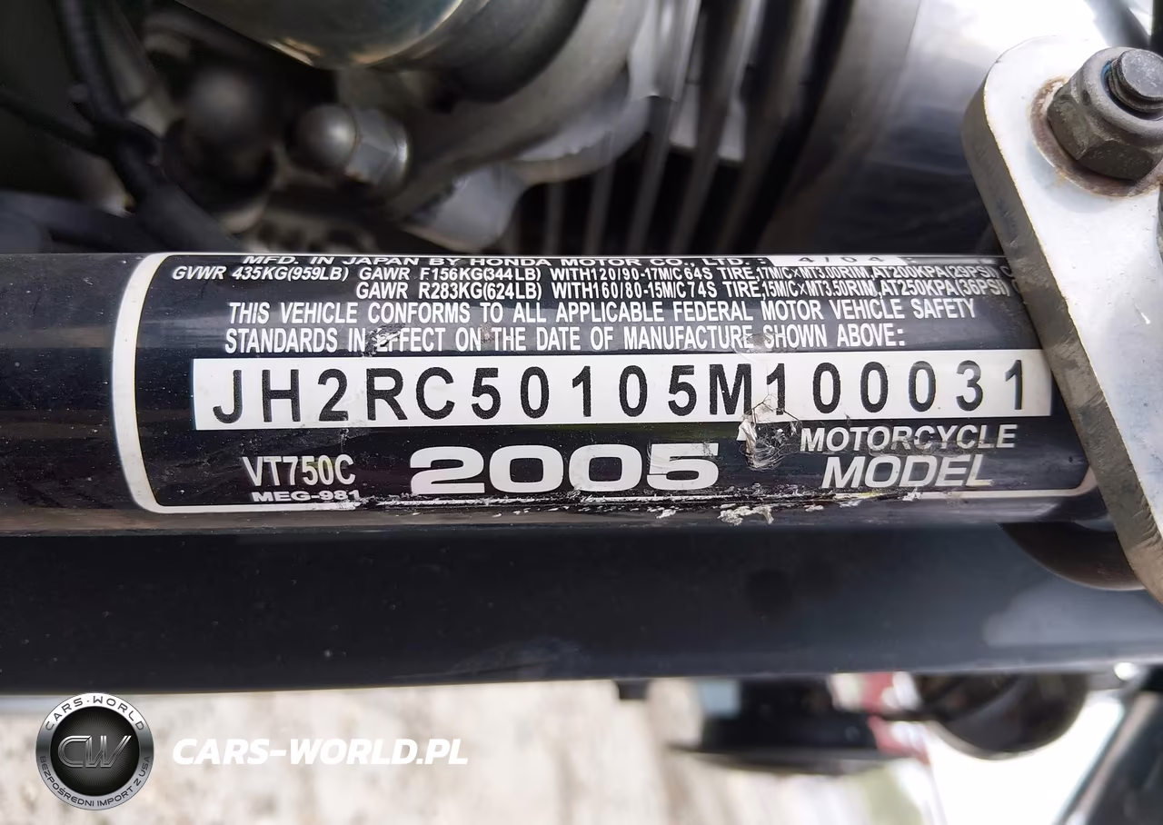 2005 Honda Vt750 C VIN:JH2RC50105M100031 - 10