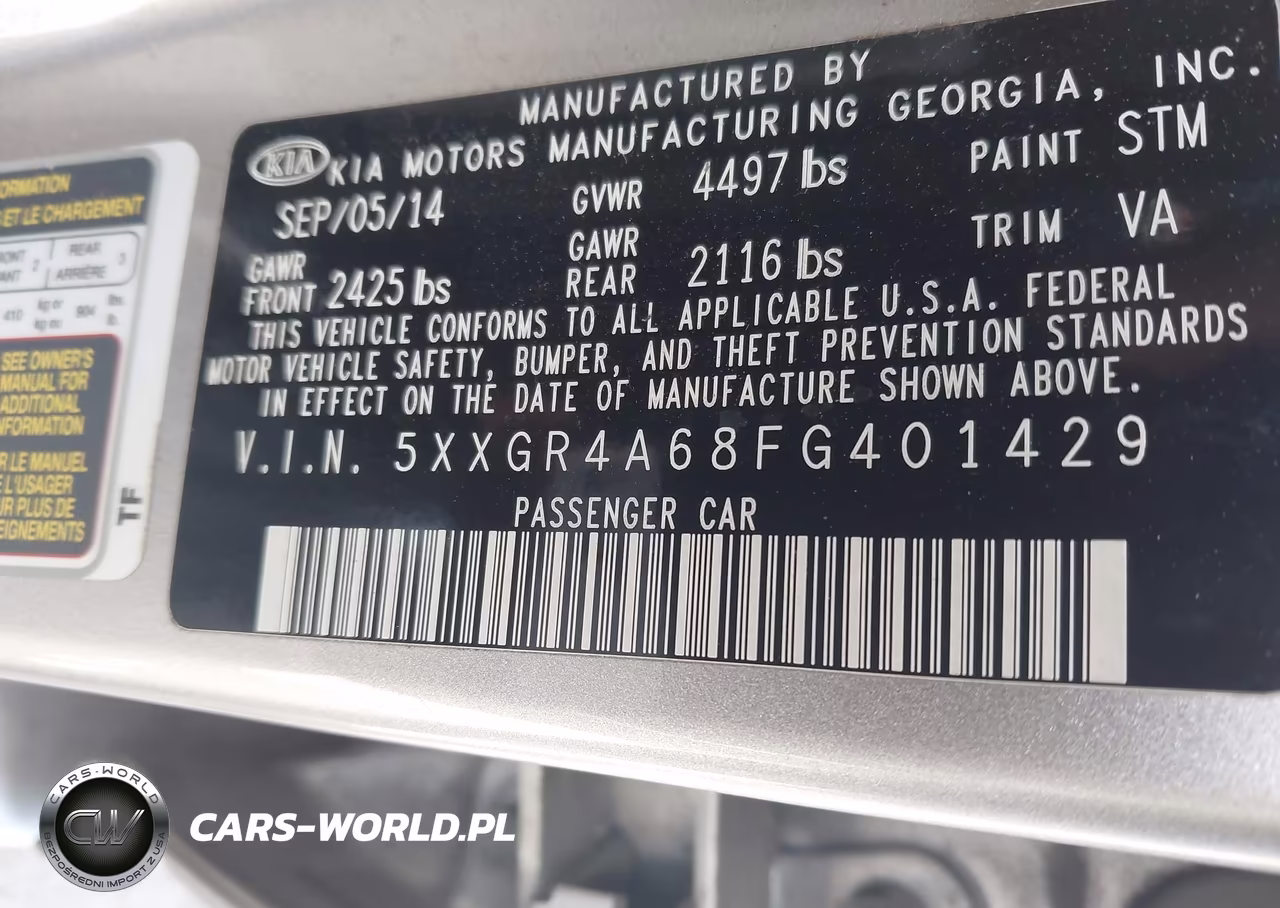 2015 Kia Optima Sx Turbo VIN:5XXGR4A68FG401429 - 9